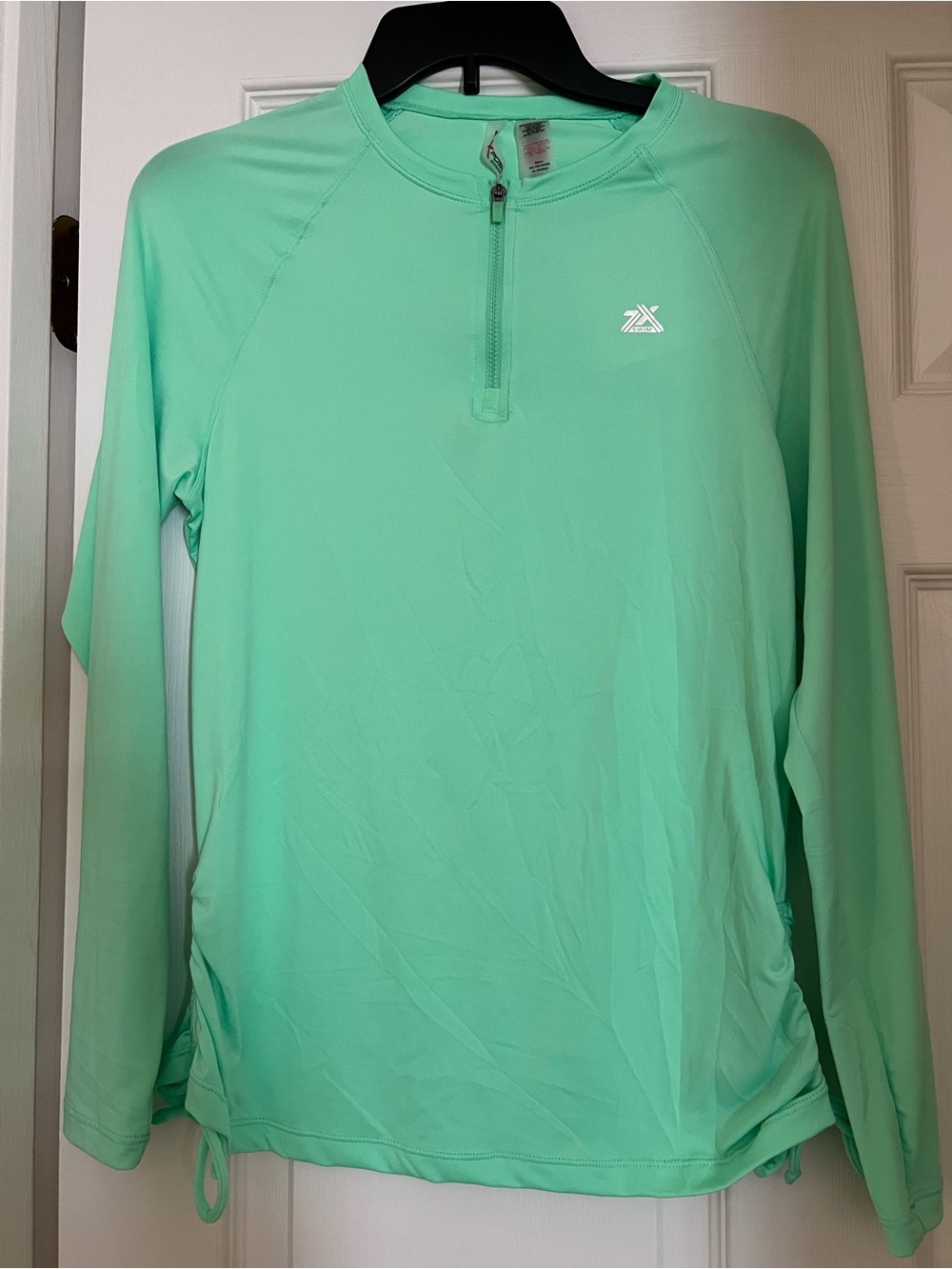 ZeroXposur Mint Green Long-Sleeve Half-Zip Swim Coverup